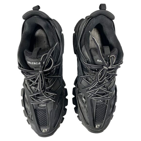 Balenciaga Track Lace-Up Sneakers in Black Polyurethane - Picture 1 of 10